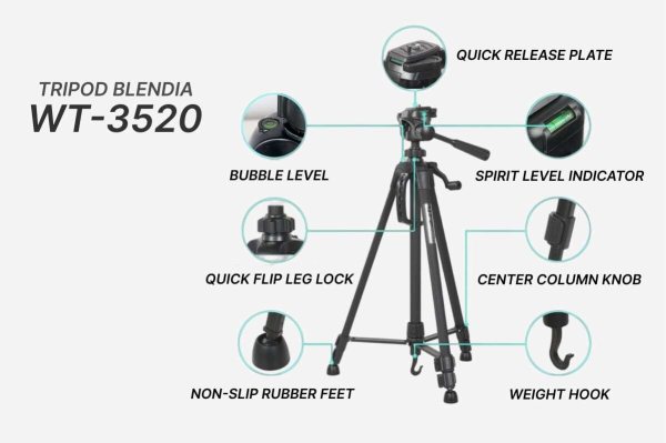 BC-3520 CAMERA TRIPOD BC PHOTOGRAPHIC PRODUCTS Tripods