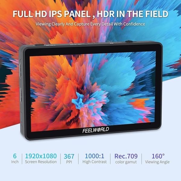 FEELWORLD F6 Plus   5 5  Touchscreen DSLR Camera Field Monitor with 3D LUT Pro Video
