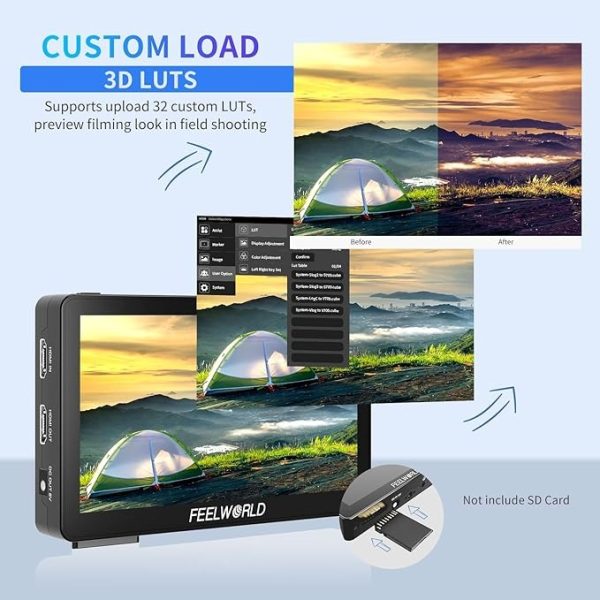 FEELWORLD F6 Plus   5 5  Touchscreen DSLR Camera Field Monitor with 3D LUT Pro Video
