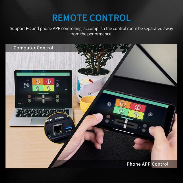 FEELWORLD L1 Plus Multi-Camera Video Mixer Switcher with PTZ Controller, Chroma Key, 4 HDMI Inputs, USB 3.0 Output, 2-Inch Touch Screen, Real-Time Pro Others