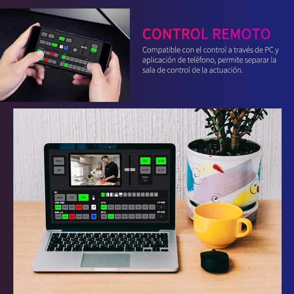 FEELWORLD L4 10.1 Inch Touch Screen Video Switcher with 5 Input Sources PST PGM and Operation Interface Pro Videos