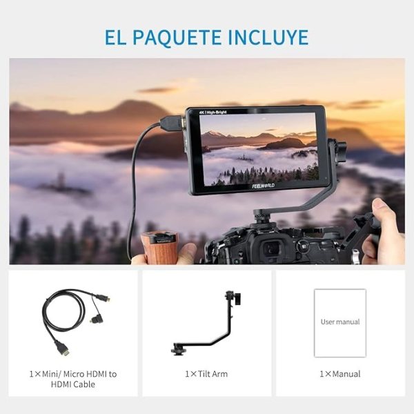 FEELWORLD LUT6E   6  Touch Screen Camera Monitor with 1600 Nit Brightness   3D LUT Pro Video