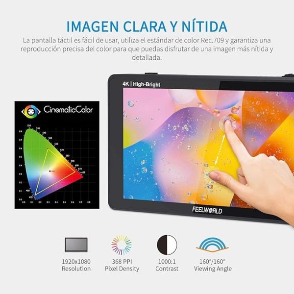 FEELWORLD LUT6E   6  Touch Screen Camera Monitor with 1600 Nit Brightness   3D LUT Pro Video