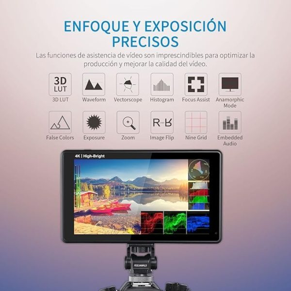 FEELWORLD LUT6E   6  Touch Screen Camera Monitor with 1600 Nit Brightness   3D LUT Pro Video