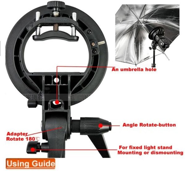 Godox S Type Bracket Bowens Mount Kit with 60x60cm Softbox for Speedlite and Studio Photography Others
