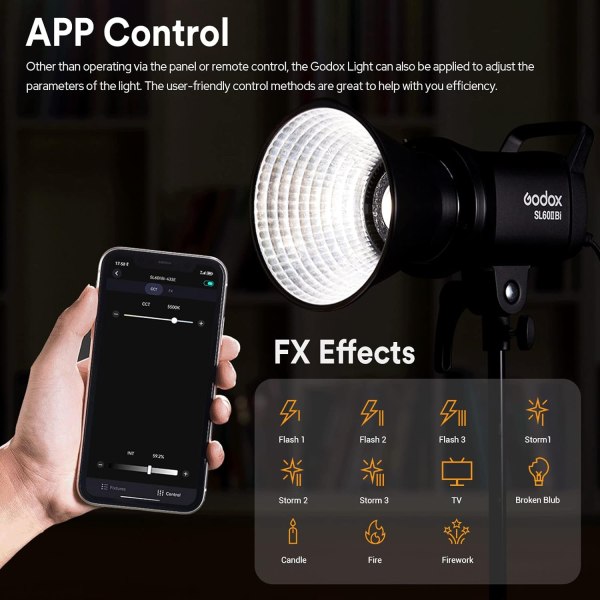 Godox SL60IIBi Bi Color LED Video Light     2800K 6500K with Wireless Control Lighting