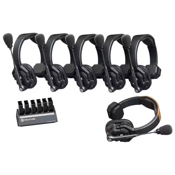 Hollyland 6 Person Noise Cancelling Headset Intercom     Full Duplex Wireless Communication for Teams Professional Audios