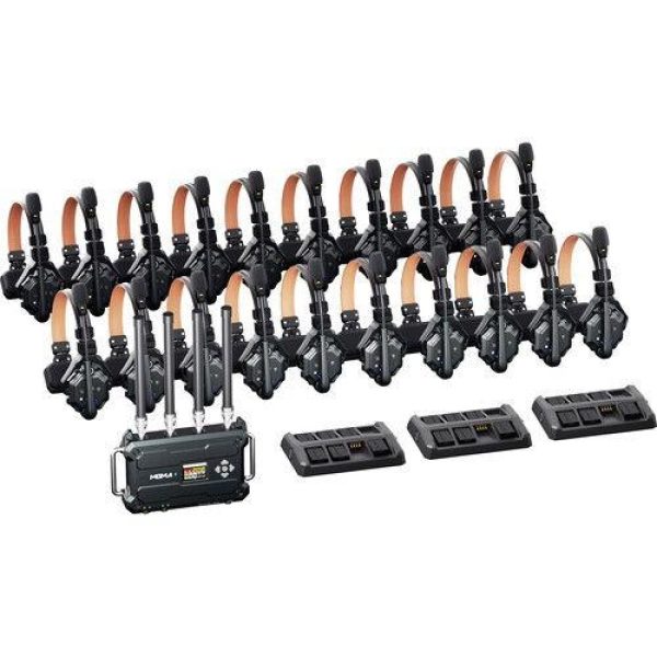 Hollyland Solidcom C1 Pro Roaming Hub 20S     Full Duplex Wireless Intercom with 20 Single Ear Headsets Professional Audios