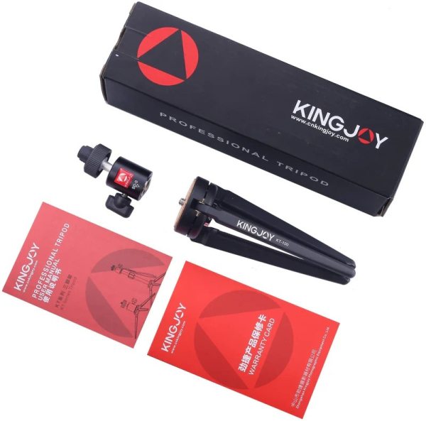 Kingjoy KT 100 BD 0 Aluminum Steel Mini Ball Head Mini Travel Tabletop Tripod Tripods