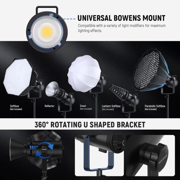 NEEWER CB200B Bi-Color LED Video Light (UK) – 200W Bowens Mount Continuous Lighting for Photography & Video Lighting