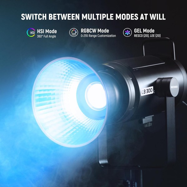 Neewer CB300C RGB Video Light with APP Control – 300W Bi-Color & Full RGB LED Panel for Photography & Video Lighting