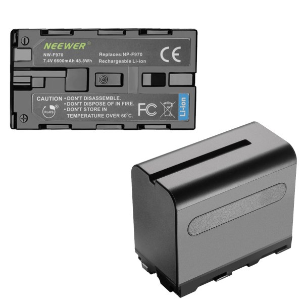 NEEWER Dual USB Fast Charger with 2x 8800mAh NP-F970 Replacement Batteries – Compatible with Sony NP-F970/960/950/930/570/550/530/330 and Sony Handyca Battery & Grip