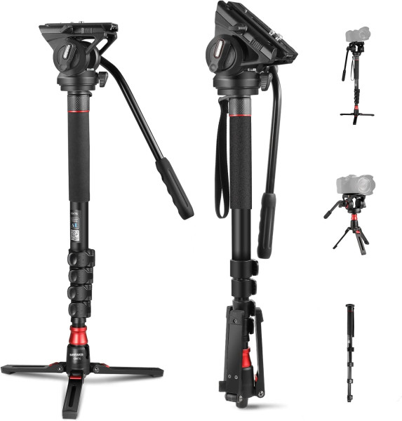 NEEWER GM76 Professional Camera Monopod with Feet – 70.5