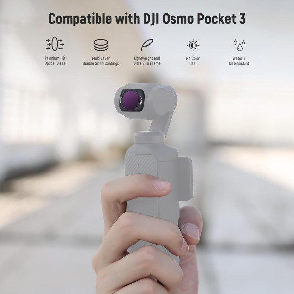 NEEWER Magnetic ND & CPL & Effect Filter Set for DJI OSMO Pocket 3 – 14 Pack HD Filters Including CPL, ND8 to ND1000, and Special Effects Lens Close Up & Filters