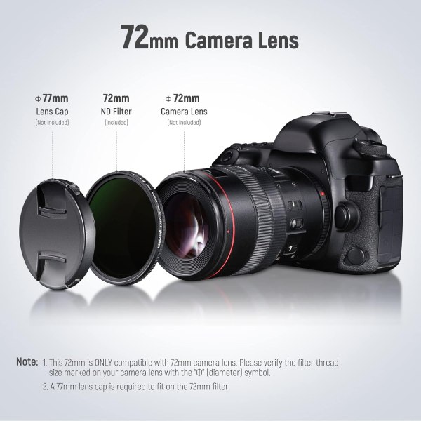 NEEWER Magnetic Variable ND Filter HD ND2-ND32 72MM – Adjustable Neutral Density Filter for DSLR & Mirrorless Cameras Lens Close Up & Filters