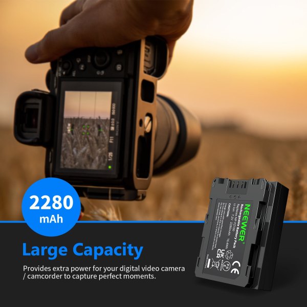 NEEWER NP-FZ100 Sony Replacement Battery – 2280mAh High-Capacity Rechargeable Lithium-Ion Battery for Sony Mirrorless Cameras Battery & Grip