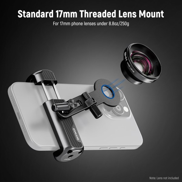 NEEWER PA047 Universal Phone Camera Lens Clamp – Compatible with 17mm Phone Lenses Lens & Accessories