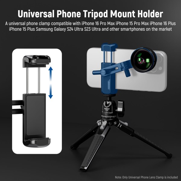 NEEWER PA047 Universal Phone Camera Lens Clamp – Compatible with 17mm Phone Lenses Lens & Accessories