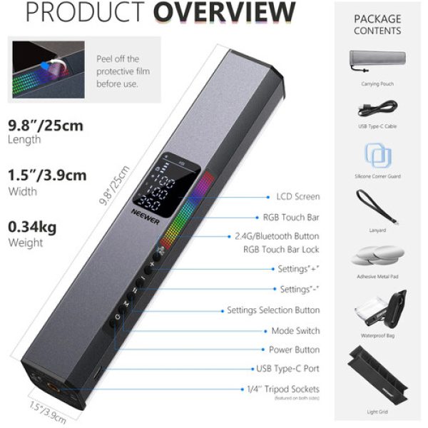 Neewer RGB1 RGB Handheld LED Video Light     Portable Rechargeable Photography   Video Lighting Lighting