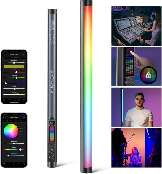 Neewer TL60 LED RGB Tube Light – Portable APP-Controlled Rechargeable Photography & Video Lighting Lighting & Studio