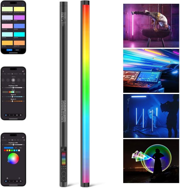 Neewer TL90C RGB Stick Light – Portable APP-Controlled Rechargeable LED Tube for Photography & Video Lighting & Studio