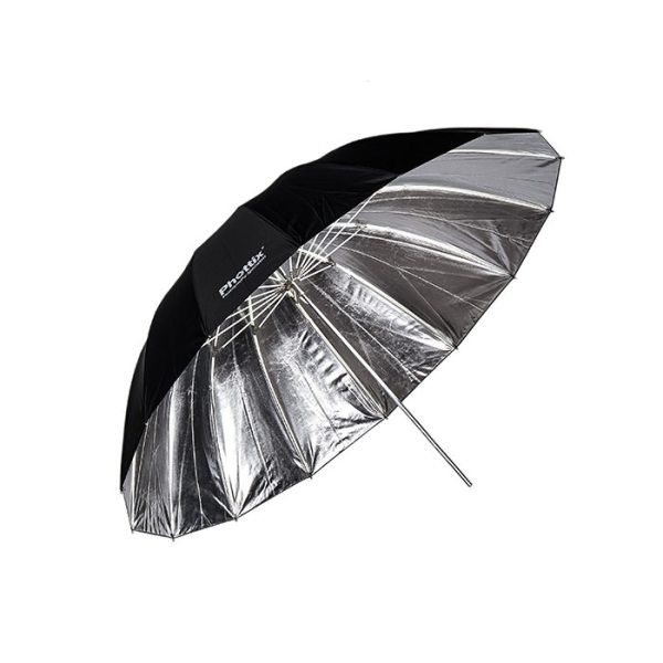 Phottix Para Pro Reflective Umbrella  Silver   Black     60in 152cm for Controlled  Vibrant Lighting SoftBox & Reflectors