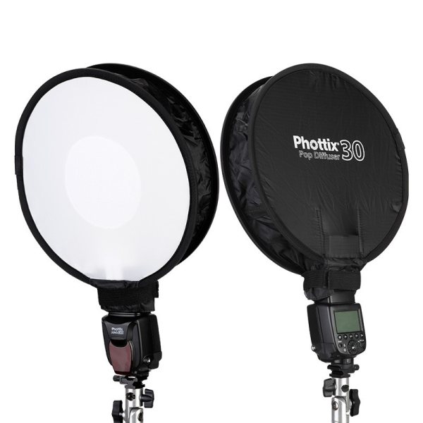 Phottix Pop Diffuser 30   Compact On Flash Softbox for Soft  Even Lighting SoftBox & Reflectors