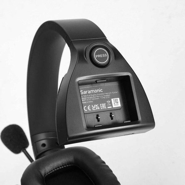 Saramonic WiTalk WT5S 5 Person Full Duplex Wireless Intercom System with Single Ear Headsets (1.9 GHz) | Hard Case, Battery Charger & 5x Headsets | 40 Professional Audios