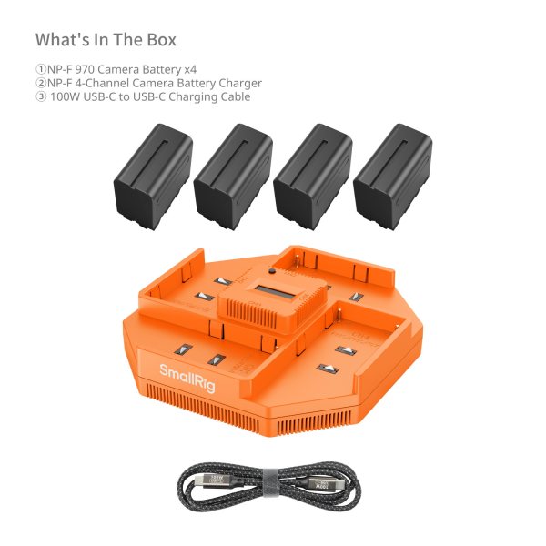 SmallRig NP F970 4 Channel Camera Battery Charger   4 Battery Kit 4834 Battery & Grip