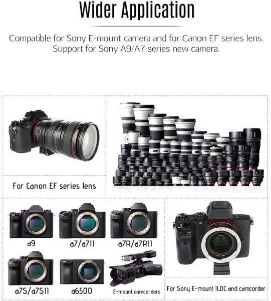 VILTROX EF EII Lens Adapter for Canon EF to Sony E Mount APS C Cameras Lens & Accessories