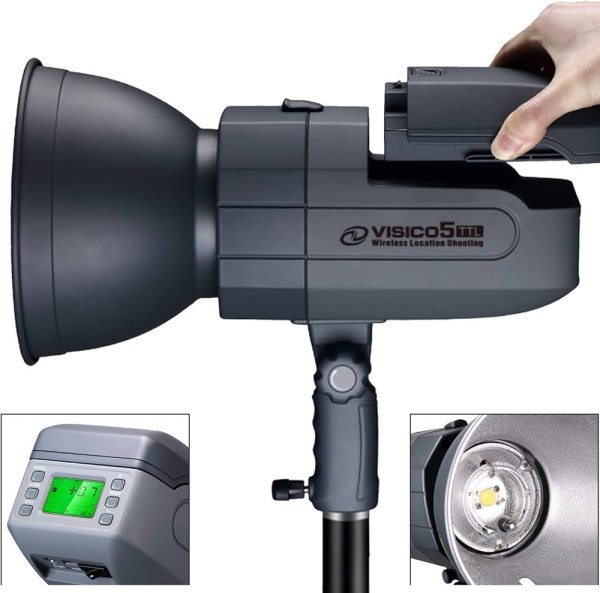 VISICO 5 TTL Battery Powered Studio Flash 400W â€“ Portable Powerful Lighting Lighting & Studio