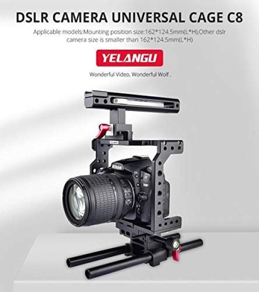 YELANGU C8 YLG0910 Handle Video Camera Cage Stabilizer(Black) Others
