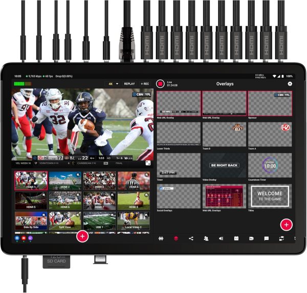 YoloLiv YoloBox Extreme â€“ All-in-One 4K Live Video Streaming Equipment with 8 HDMI Inputs, Switcher Encoder Recorder Monitor for Facebook, YouTube,  Pro Videos